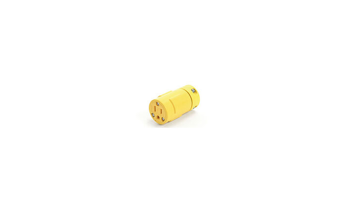 Waldom Electronics 125V 15A 2P 3 Wire NEMA 5-15 Yellow Straight Blade Female Plug, large image number 1