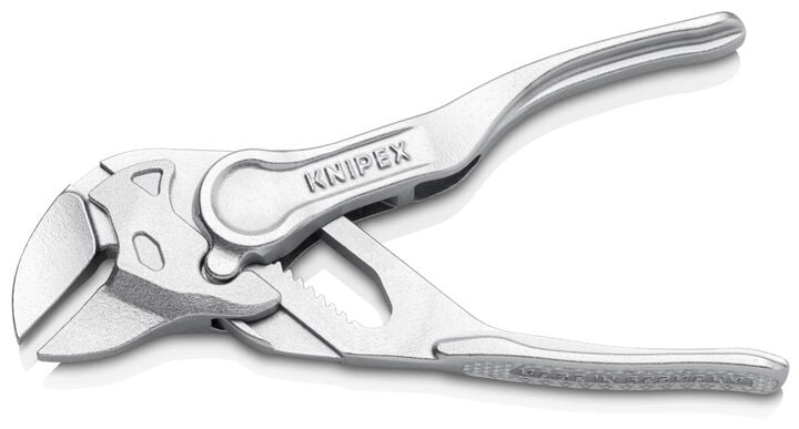 Knipex 4 Inch Chrome Plated XS Pliers Wrench with Bare Handle, large image number 1