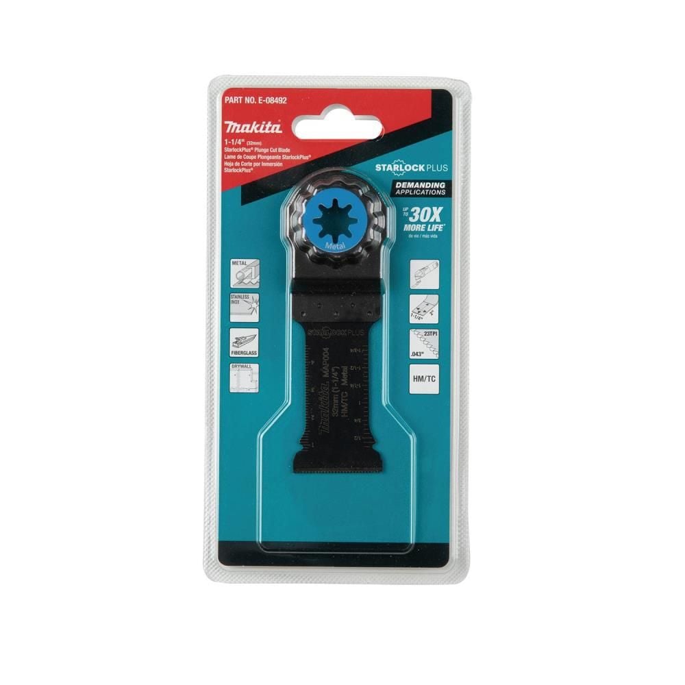 Makita StarlockPlus Oscillating Multi Tool 1 1/4in Hard Metal with Tungsten Carbide Teeth Plunge Cut Blade for Metal Cutting, large image number 3