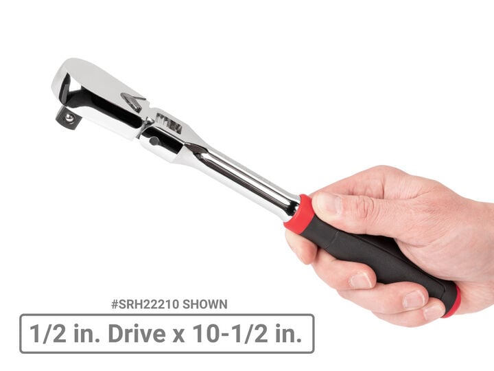 Tekton 1/2 Inch Flex Head Non-QR Comfort Grip Ratchet Set, 2 Pieces, large image number 6