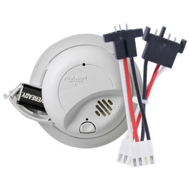 First Alert Hardwired 120-Volt AC Smoke Alarm with Adapter Plugs