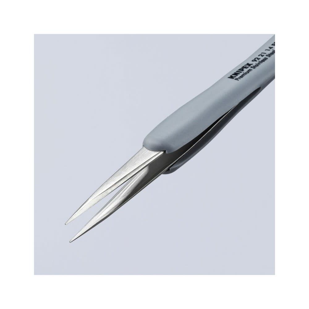 Knipex 4 Inch SS Pointed Tip Precision Tweezer with ESD Handle, large image number 4