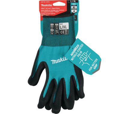 Makita FitKnit Gloves Cut Level 1 Nitrile Coated Dipped L/XL, large image number 2