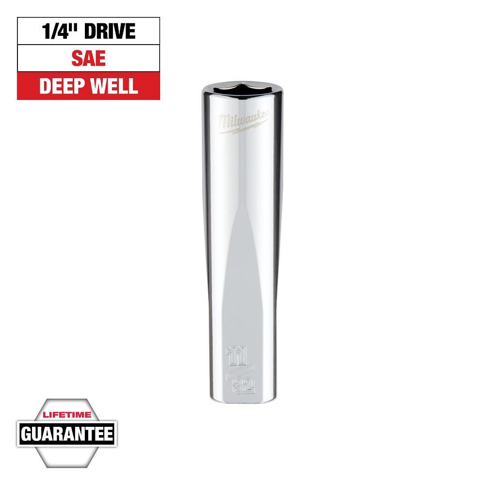 Milwaukee Promotional 1/4 Inch Drive 11/32 Inch SAE 6-Point Deep Socket, large image number 8