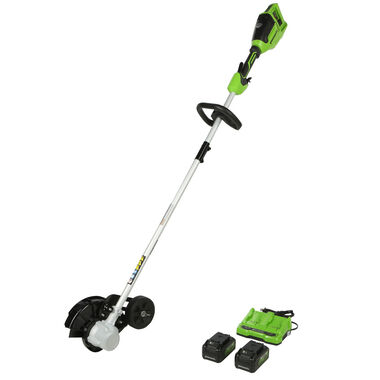 Greenworks 48V 8in Stick Edger Kit with 2Ah Battery 2pk & Rapid Charger