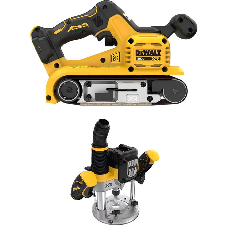 DEWALT 20V MAX Cordless Belt Sander & 2-1/4HP Plunge Router Bundle, large image number 0