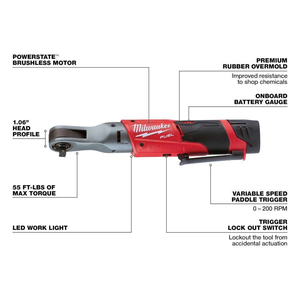 Milwaukee M12 Fuel Ratchet 2 Battery Kit 2557 22 Simolary simolary.com 8