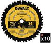 DEWALT ToughTrack 7 1/4 Inch 24T  Pack of 10 Circular Saw Blades, small image number 1