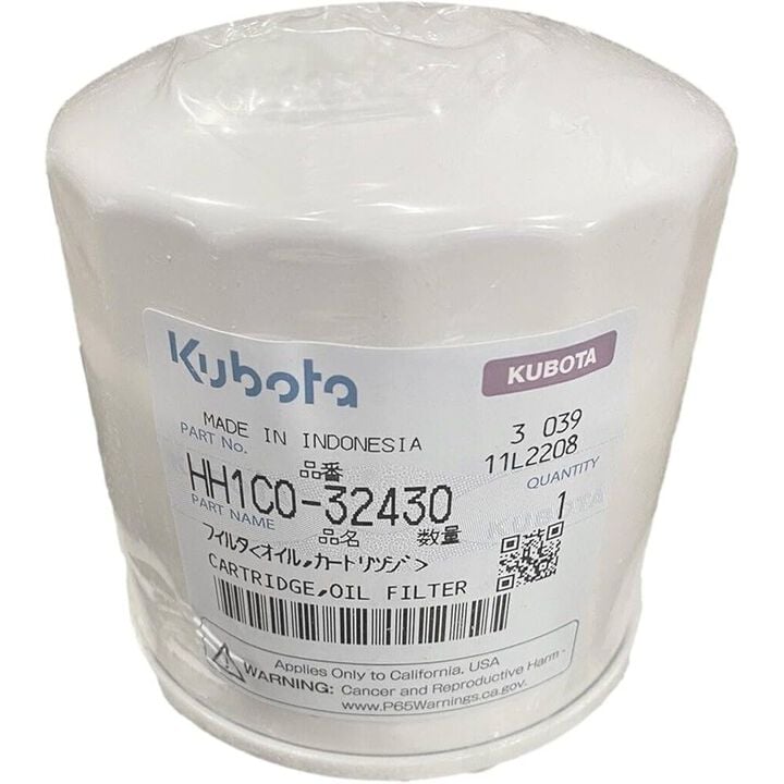 Kubota Parts Synthetic Fiber High-Efficiency Cartridge Assembly Oil Filter, large image number 1