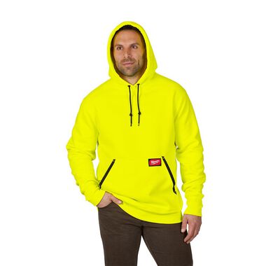 Milwaukee Heavy Duty Hi Vis Yellow Pullover Hoodie - Small, large image number 1