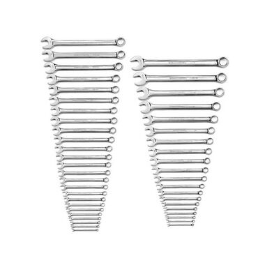 GEARWRENCH 44 Pc. 12 Point Long Pattern Combination Wrench Set SAE/Metric