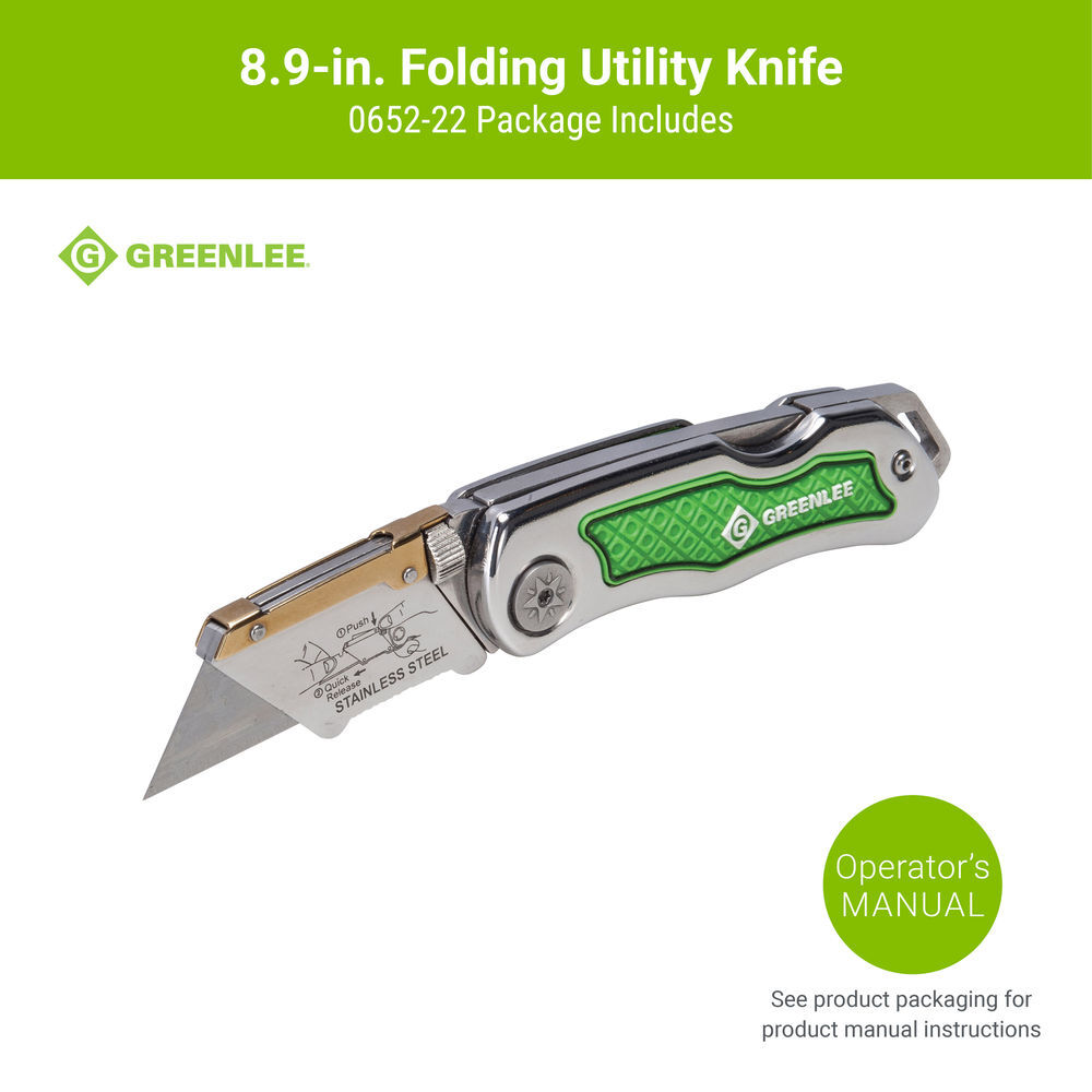 Greenlee Folding Utility Knife with Retractable 3-Position Serrated Blade, large image number 11