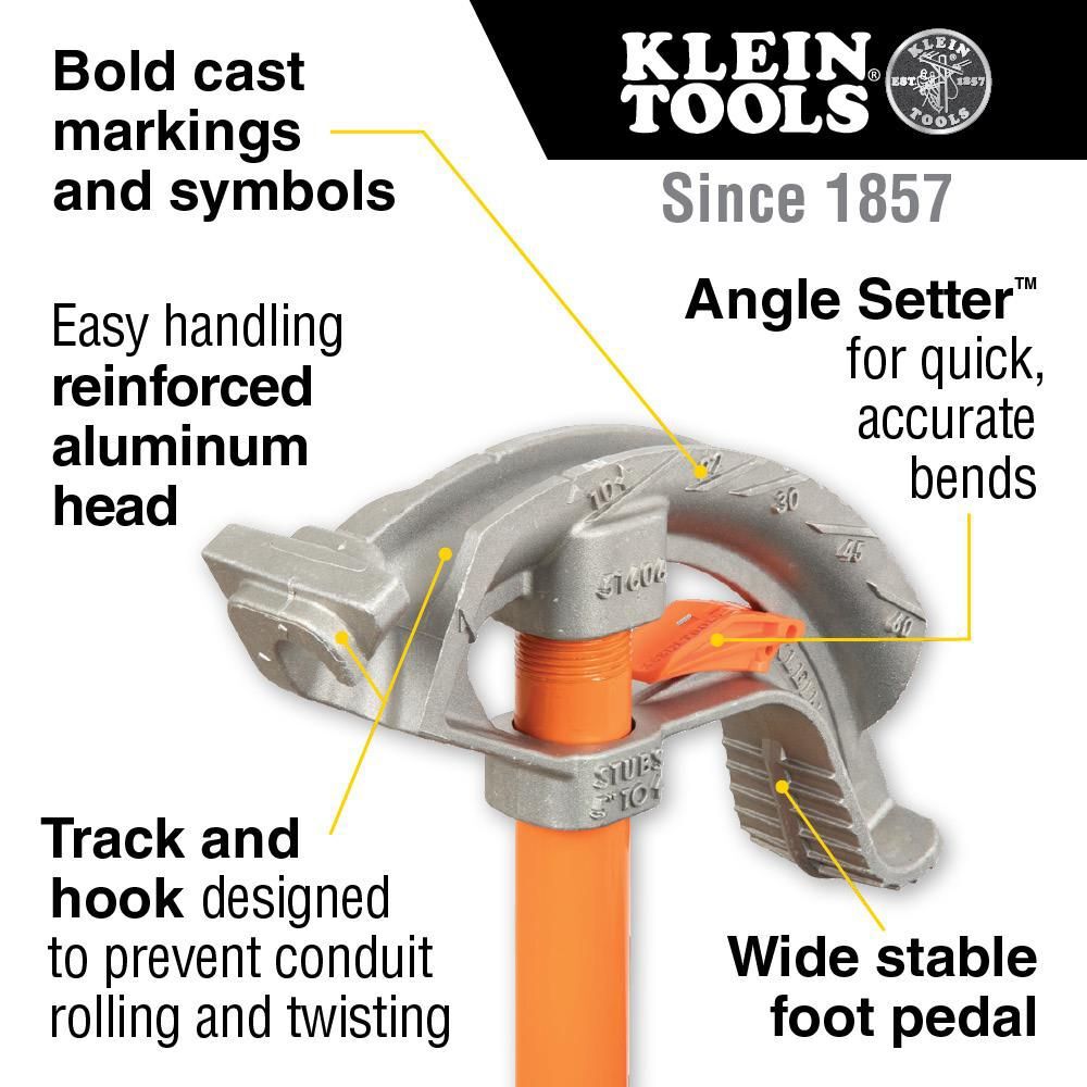 Klein Tools Aluminum Conduit Bender 1/2in EMT, large image number 2