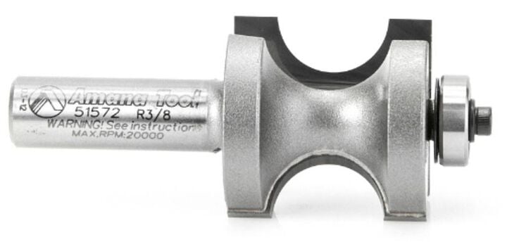 Amana Tool Carbide Tipped Bullnose 3/8 Radius x 1-3/8 Diameter x 1 5/16 x 1/2in Shank, large image number 1