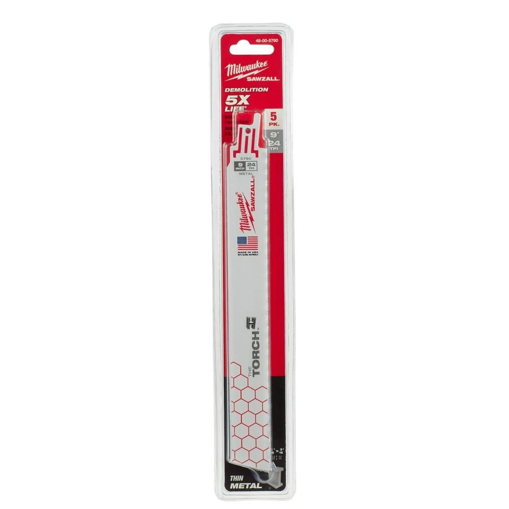 Milwaukee 9 in. 24 TPI THE TORCH SAWZALL Blades 5PK, large image number 11