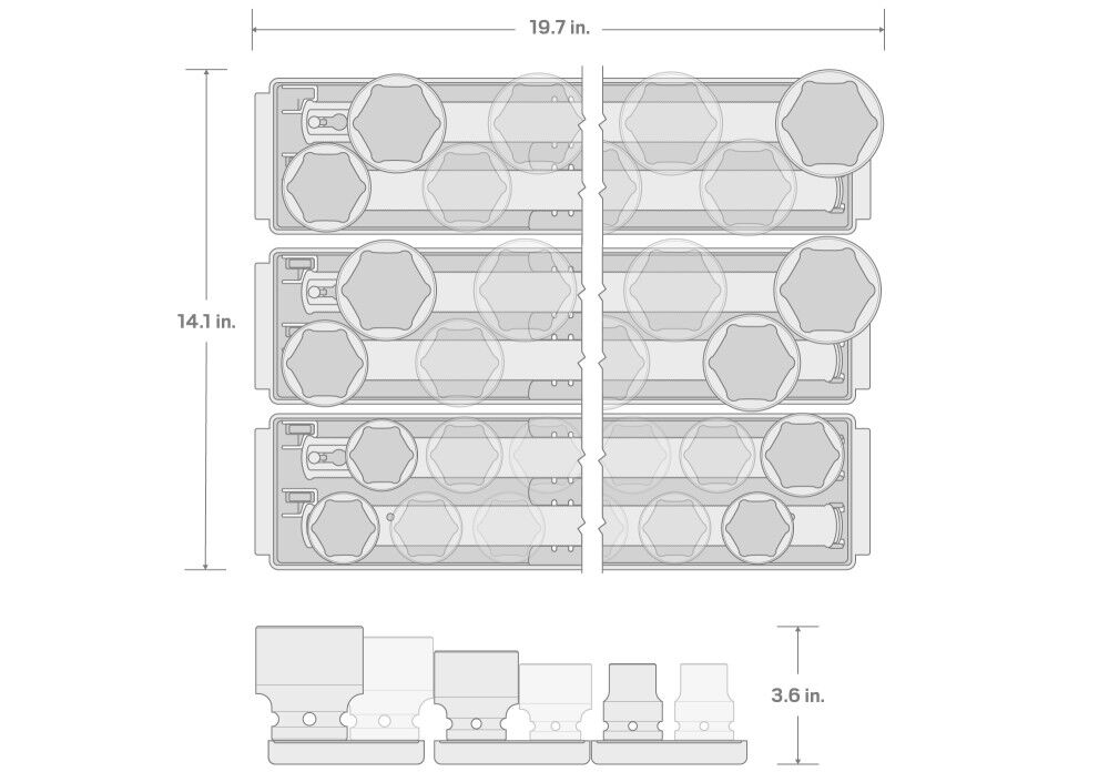 Tekton 3/4 Inch 6 Point Impact Socket Set, 33 Pieces (1/2 - 2-1/2 Inch), large image number 7
