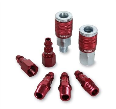Flexzilla ColorConnex Type D 7pc 1/4in. Red Coupler & Plug Kit