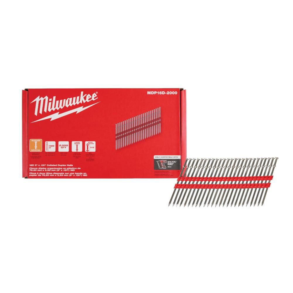 Milwaukee 16D 3 Inch x .131 Inch Collated Duplex Nails, large image number 11