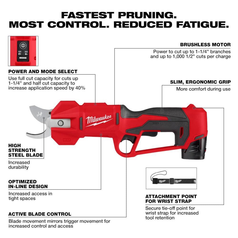 Milwaukee M12 Pruning Shears Brushless Kit 2534 21 Simolary simolary.com 7