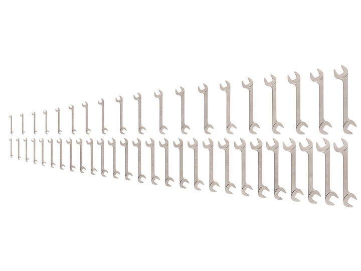 Tekton Angle Head Open End Wrench Set, 46 Piece 1/4 - 1-1/4 Inch, 6-32 mm