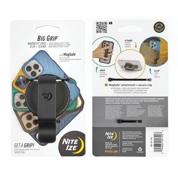 Nite Ize Big Grip MagSafe Magnetic Phone Grip with Stand, large image number 1