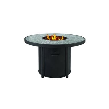 Living Accents Fire Pit 42in Black Steel Round Propane