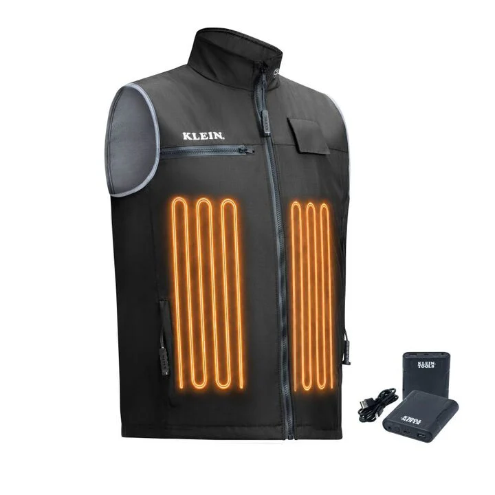 Klein Tools Flame-Resistant Heated Base Layer Vest Kit Black 2XL