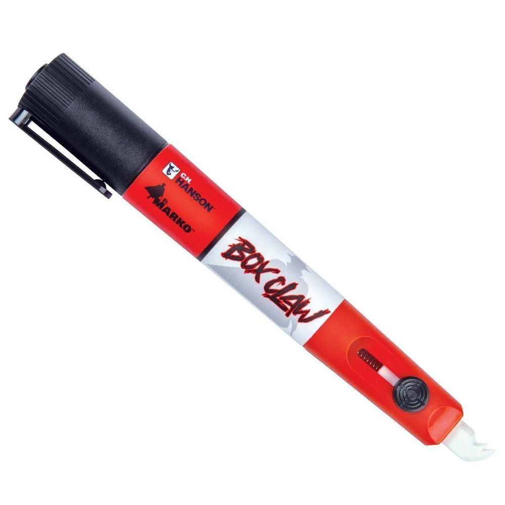 C H Hanson EL Marko Black Chisel Tip 2-in-1 Permanent Marker & Box Opener, large image number 1