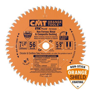 CMT 7-1/4In x 56Tooth ITK Plus for Non-Ferrous and Trex, large image number 0