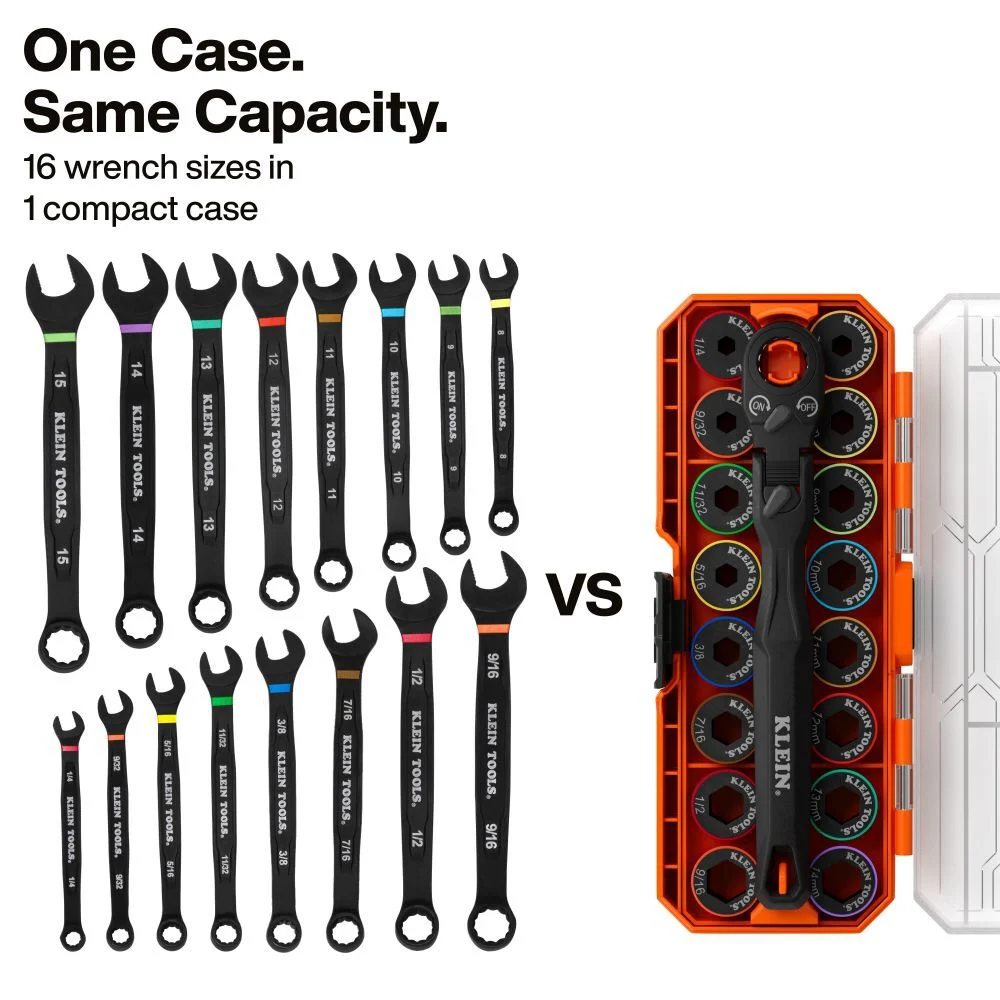 Klein Tools KNECT Ratcheting Low-Profile Socket Wrench Set 18 Pieces, large image number 7