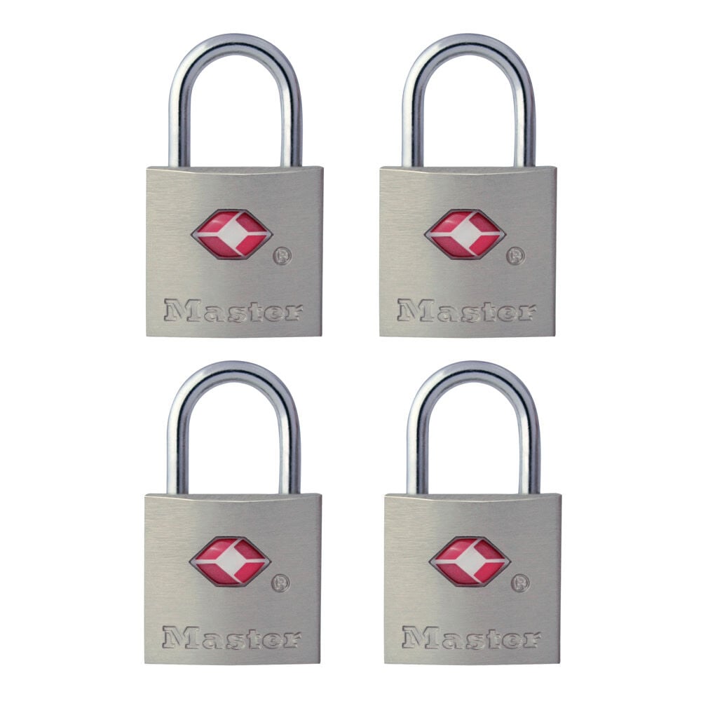 Master Lock Luggage Padlock 7/8in Solid Metal TSA Accepted 4 Pack – 4683Q