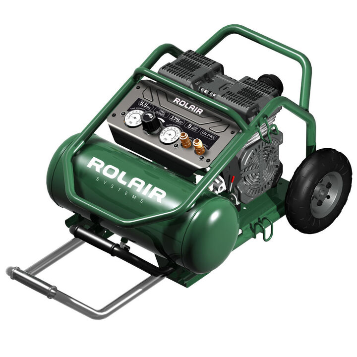 Rolair 5 Gal 2HP 5 CFM 2-Stage 175 PSI Electric Wheeled Compressor, large image number 1