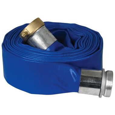 Apache Hose 1-1/2 In. x 25 Ft. Blue PVC Lay Flat Discharge Hose with Pin Lug Fittings, large image number 0