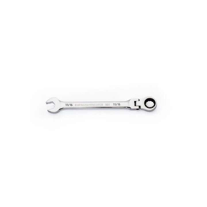 GEARWRENCH 11/16in 90T 12 Point Flex Head Ratcheting Combination Wrench, large image number 0