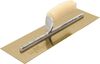 Marshalltown 12 In. x 5 In. Golden Stainless Steel Finishing Trowel Curved Wood Handle, small