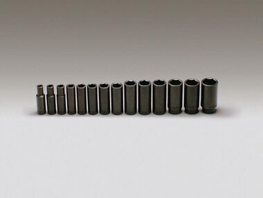 Wright Tool 1/2 In. Dr. 14 pc. 6 Pt. Deep Impact Socket Set 3/8 In. to 1-1/4 In., large image number 0