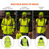 Ergodyne 4-in-1 Hi-Vis Winter Jacket Parka, Small, small image number 3
