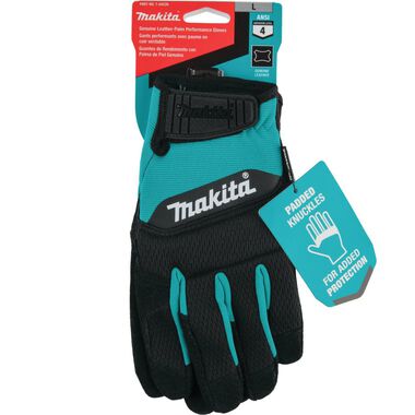 Makita Performance Gloves Genuine Leather Palm Large, large image number 2