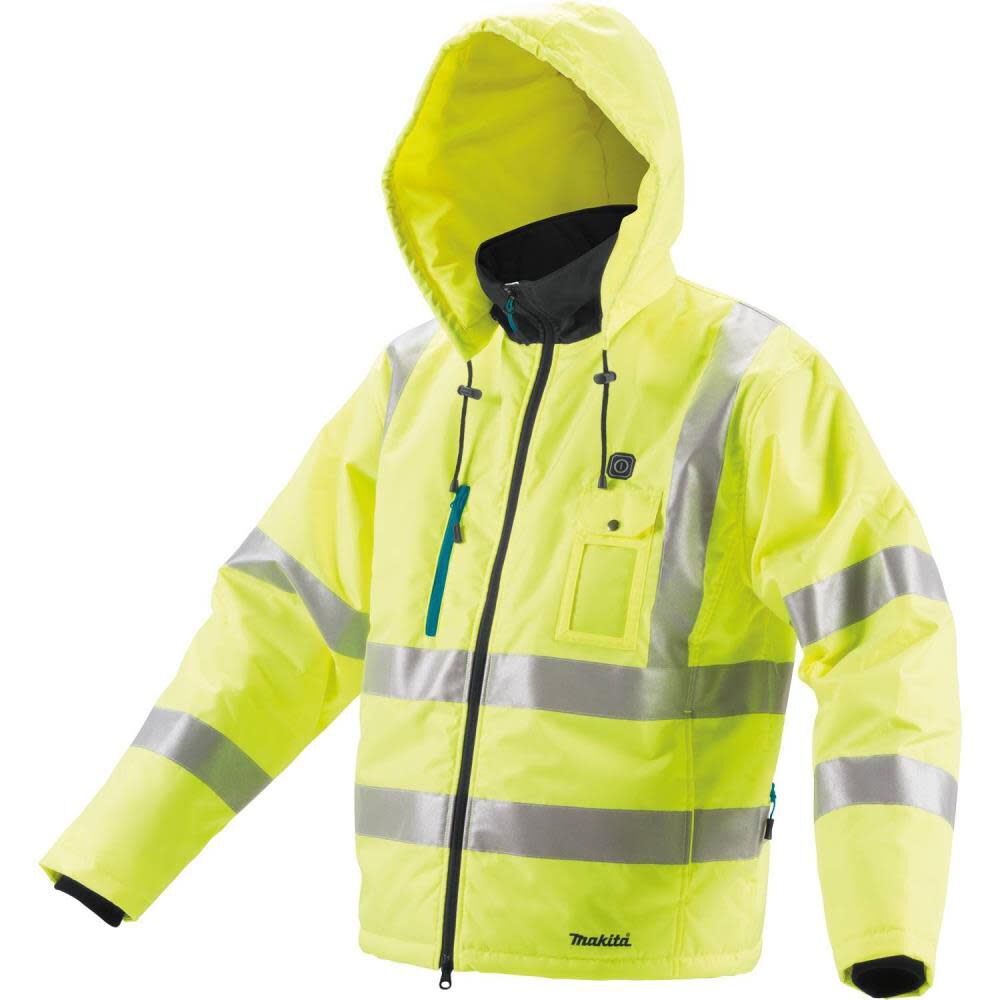 Makita 18V LXT Lithium-Ion Cordless High Visibility Heated Jacket Jacket Only (XL) Size XL – DCJ206ZXL