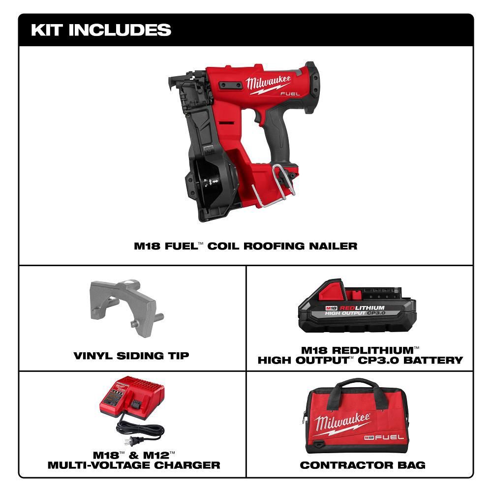 Milwaukee M18 FUEL Coil Roofing Nailer Kit, large image number 2