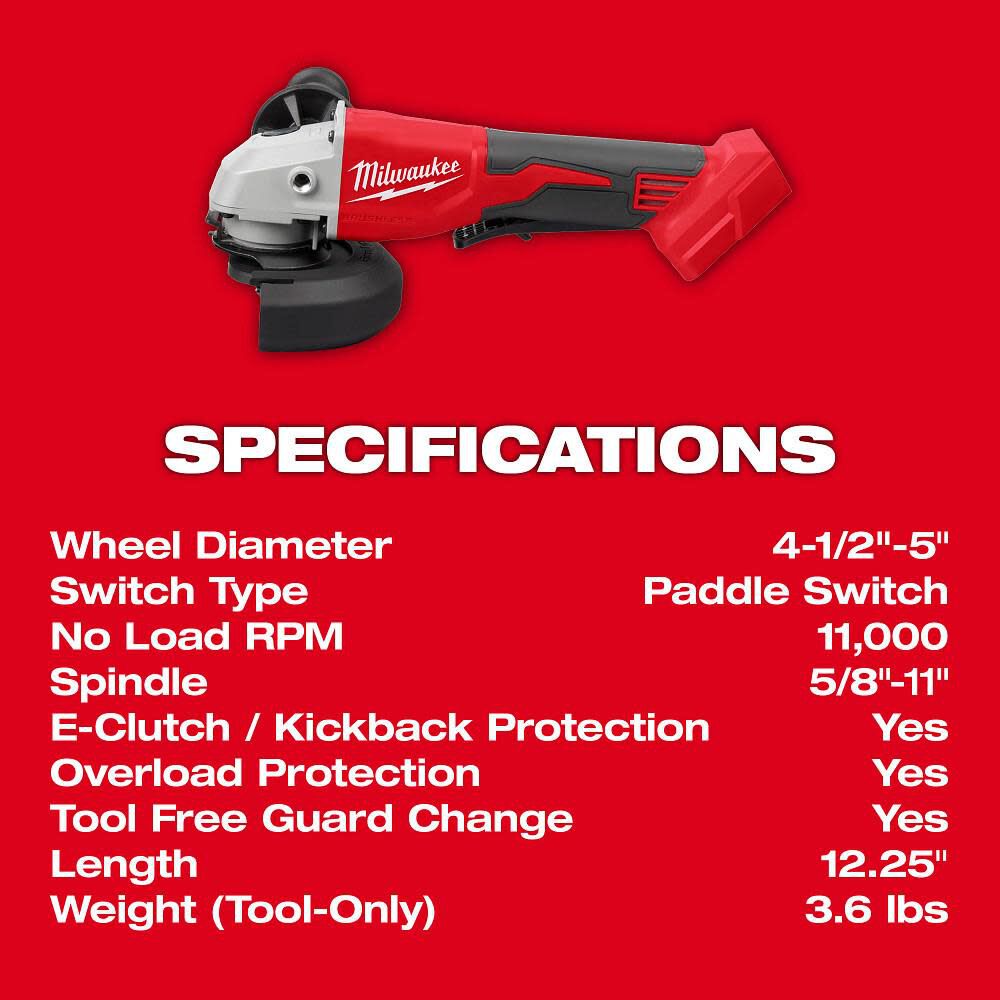 Milwaukee M18 Brushless 4-1/2 Inch / 5 Inch Cut-Off Grinder, Paddle Switch (Bare Tool), large image number 5