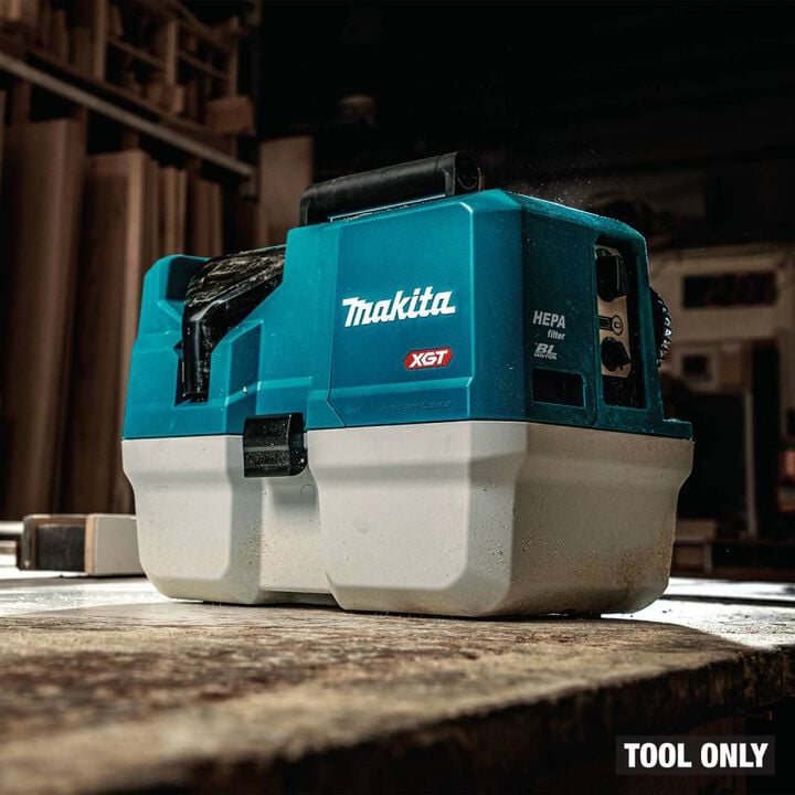 Makita 40V Max XGT Brushless Cordless 2 Gallon HEPA Filter Wet Dry Dust Extractor Vacuum (Bare Tool) Wheel Set & 7 Inch Crevice Nozzle Bundle, large image number 9