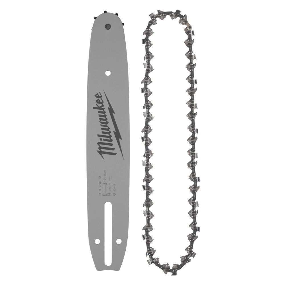 Milwaukee 10 Inch .325 Inch LOW PROFILE Pitch, .043 Inch Gauge Saw Chain and Guide Bar Set, large image number 1