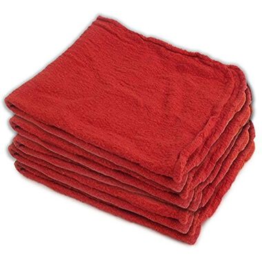 Buffalo Industries 13 x 14in Fully Hemmed Red Shop Towel 25pk Bag