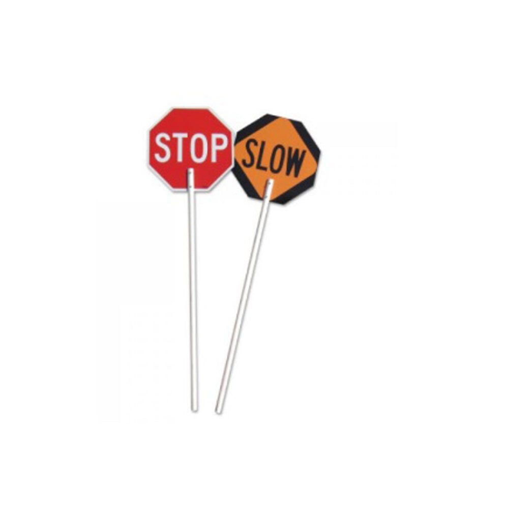 Vizcon High Intensity Reflective Stop/Slow 24in Aluminum Paddle with Telescoping 8′ Handle – 18024-SS-HI-6T