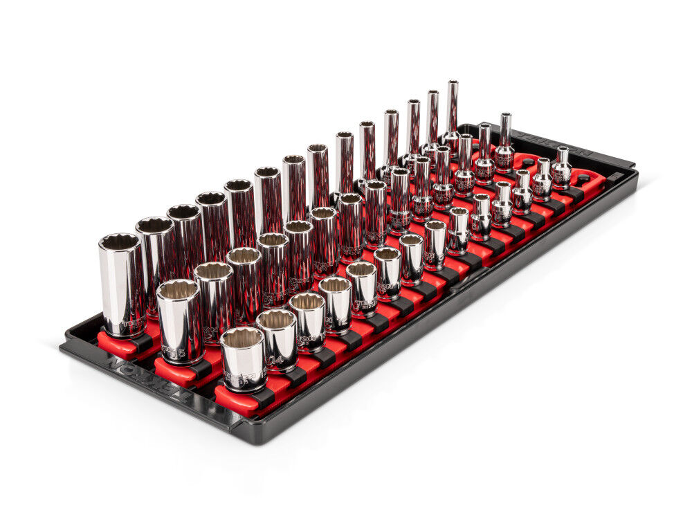 Tekton 1/4 Inch Drive Shallow, Semi-Deep, and Deep 12 Point Sockets, 42 Pieces, large image number 1