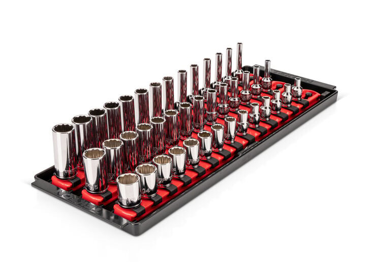 Tekton 1/4 Inch Drive Shallow, Semi-Deep, and Deep 12 Point Sockets, 42 Pieces, large image number 0