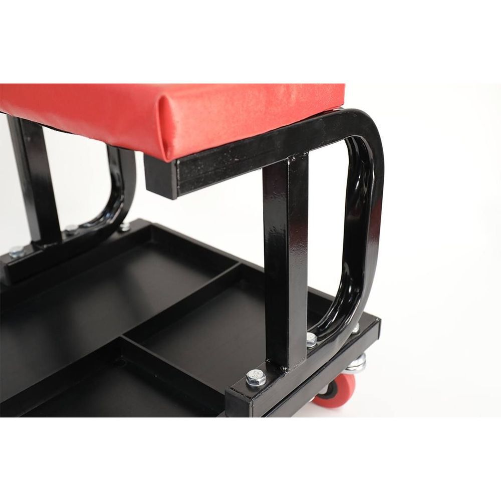 MaxJax Vinyl Cushion Rolling Work Seat with 4 Swivel Casters, large image number 4