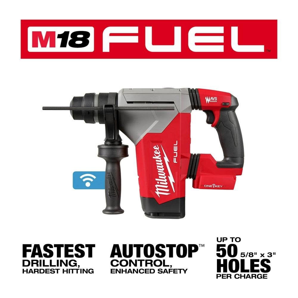 Milwaukee M18 FUEL 1 1 8inch SDS Plus Rotary Hammer with ONE KEY Bare Tool 2915 20 Acme Tools