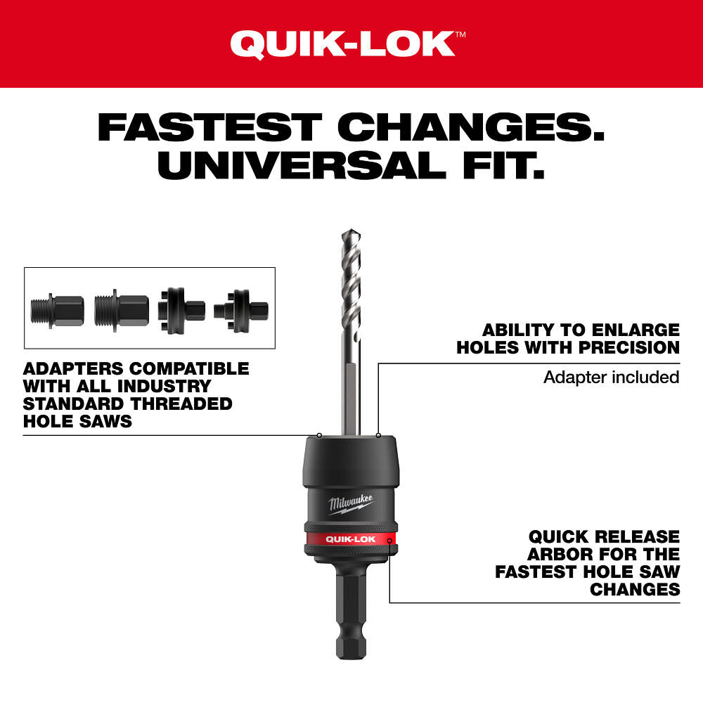 Milwaukee 3/8 Inch QUIK-LOK Arbor Set, large image number 4
